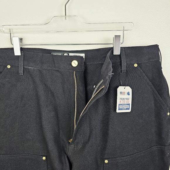 Carhartt Black Loose Fit Firm Duck Double-Front Utility Work Pant NWT 40x30 - Picture 4 of 9